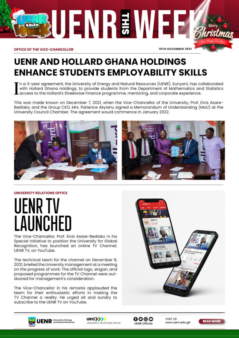 UENR THIS WEEK 10TH DEC