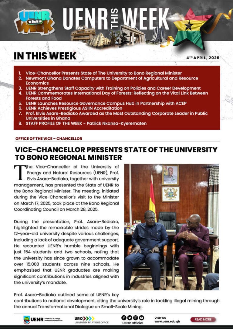 UENR THIS WEEK APRIL 2ND 2025