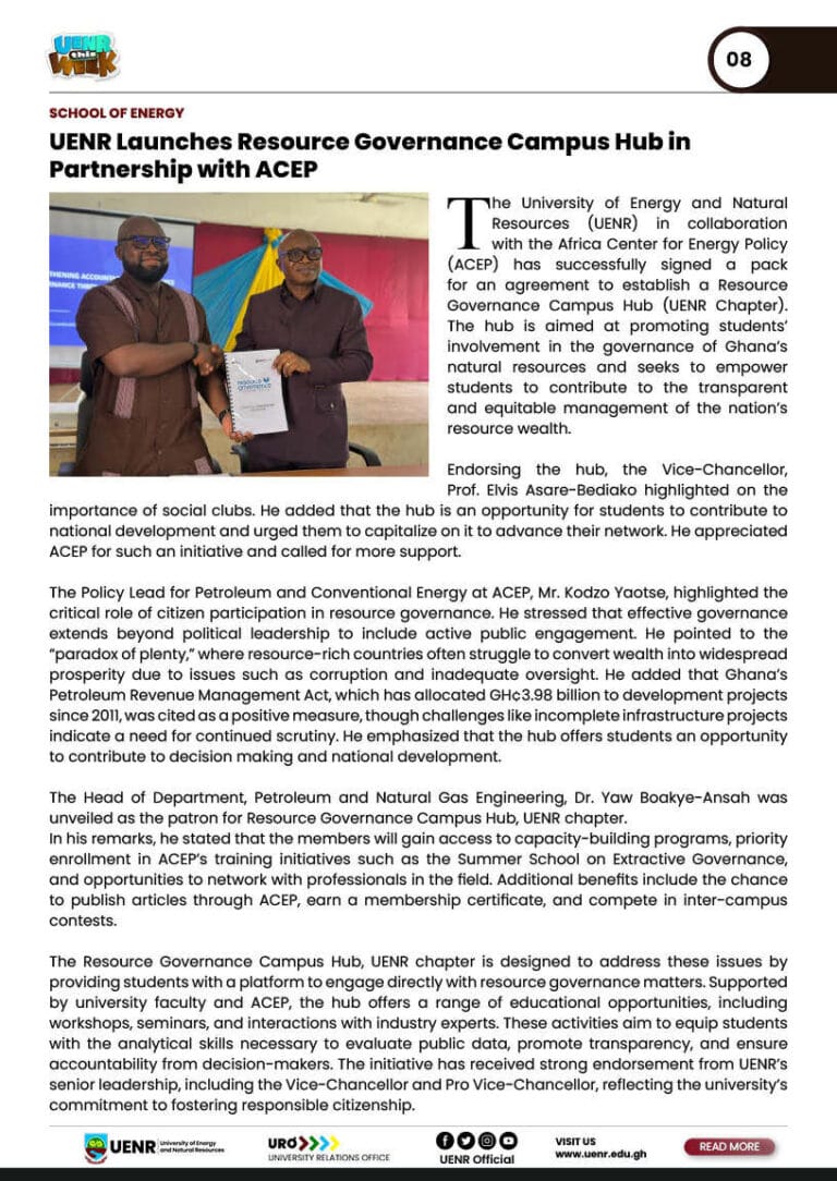 UENR THIS WEEK APRIL 2ND 20258