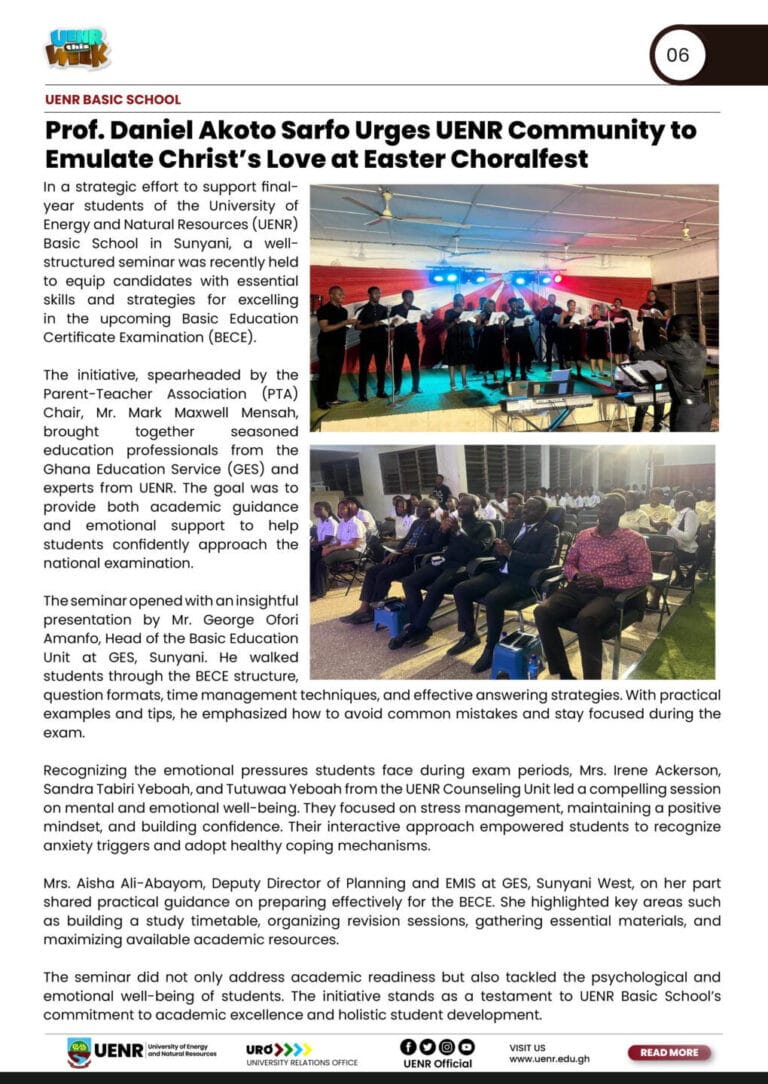 UENR THIS WEEK April 18, 20256