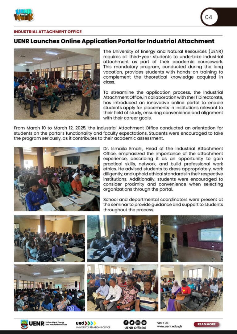 UENR THIS WEEK MAR 14, 20254