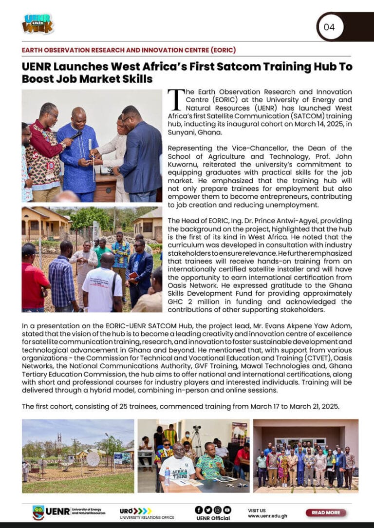 UENR THIS WEEK MAR 21, 20254