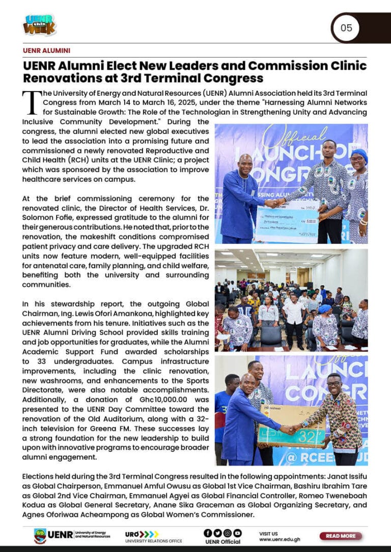 UENR THIS WEEK MAR 21, 20255