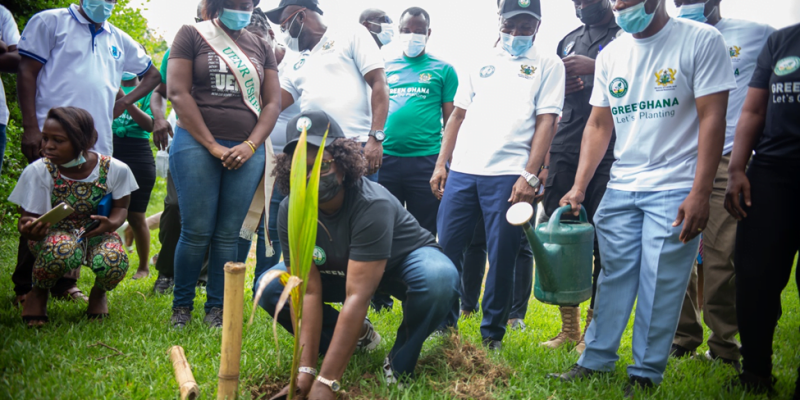 UENR HOST BONO REGIONAL VERSION OF GREEN-GHANA PROJECT The national tree planting exercise dubbed “Green Ghana Project”, an initiative which is being championed by the government of Ghana with support from the Forestry Commission and the Ministry of lands and natural resources, to plant trees as part of efforts to preserve the environment was launched at the University of Energy and Natural Resources (UENR) at the main campus of the University in Sunyani. The event saw in attendance the Vice-Chancellor of the University, Prof. Elvis Asare Bediako, The Bono regional minister, Hon. Justina Owusu Banahene, the Regional Manager of Forest Services, Mr. Isaac Nobel Eshun, reps of traditional leaders, heads of security agencies, heads of sister tertiary institutions in the region, staff and students of the university. Giving the welcome address Prof. Elvis Asare-Bediako outlined the contribution of the university to the region, in the area of afforestation, stating that the university has presented over 27,000 to the forestry department for onward distribution. “It is not a coincidence that the UENR was chosen as the venue for the launch because taking in into consideration the nationwide goal to plant 5 million trees in a day, which has been subsequently broken down to 250,000 trees to be planted for Bono Region. I am glad to inform you that UENR has presently over 27,000 seedlings which have been offered to the Forestry Department for onward distribution” he noted. With regards to the nurturing and maintenance of the trees, the Vice-Chancellor added that a monitoring and evaluation team will be set up by the university in collaboration with the Forestry Commission. He assured saying “I promise that the University in conjunction with the Forestry Commission is to ensure that these trees are nurtured. We’re also going to train and educate farmers as well, that will have the chance to be given some of these trees, so we want to assure you that these trees nurtured.” Vice-Chancellor (UENR), Prof. Elvis Asare-Bediako The Regional Forestry Manager, Mr. Isaac Noble Eshun addressing guests on the purpose of gathering stated the need for the creation of an enhanced national awareness on the necessities of collective action. He added that the project will go a long way to green and beautify our communities and towns, and also inculcate in the youth the values of planting and nurturing trees and the associated benefits. The Regional Forestry Manager, Mr. Isaac Noble Eshun The Bono Regional Minister; Hon. Justina Owusu Banahene in her address outlined some dangers in the cutting down of trees on our environment and called on all gathered to take up tree planting as a responsibility to safeguard our natural environment, our health, and our economy. The Bono Regional Minister; Hon. Justina Owusu Banahene The national Let’s Go Planting campaign is targeted at planting 5 million trees a day to restore our fast depleting forests.